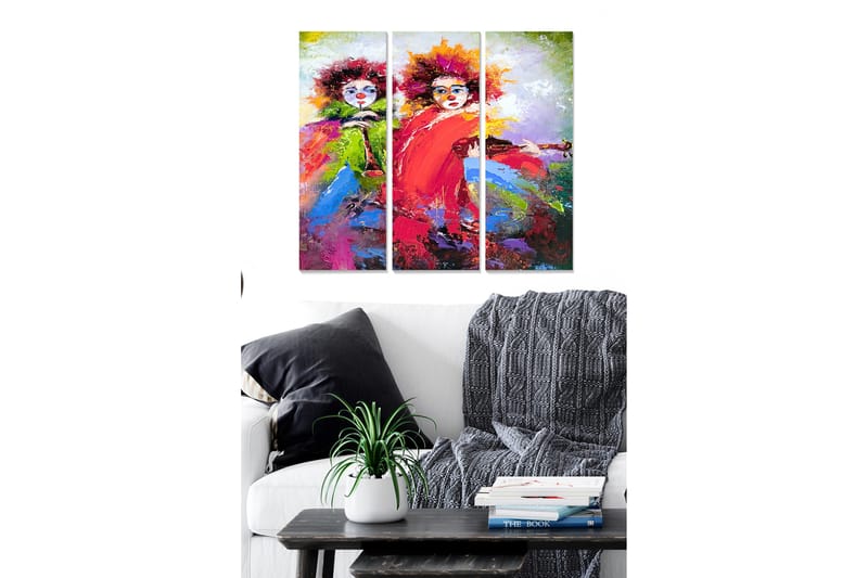 Canvasbilde Abstract 3-pk Flerfarget - 22x05 cm - Innredning - Bilder & kunst - Lerretsbilder