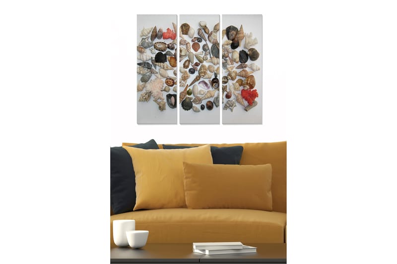 Canvasbilde Abstract 3-pk Flerfarget - 22x05 cm - Innredning - Bilder & kunst - Lerretsbilder