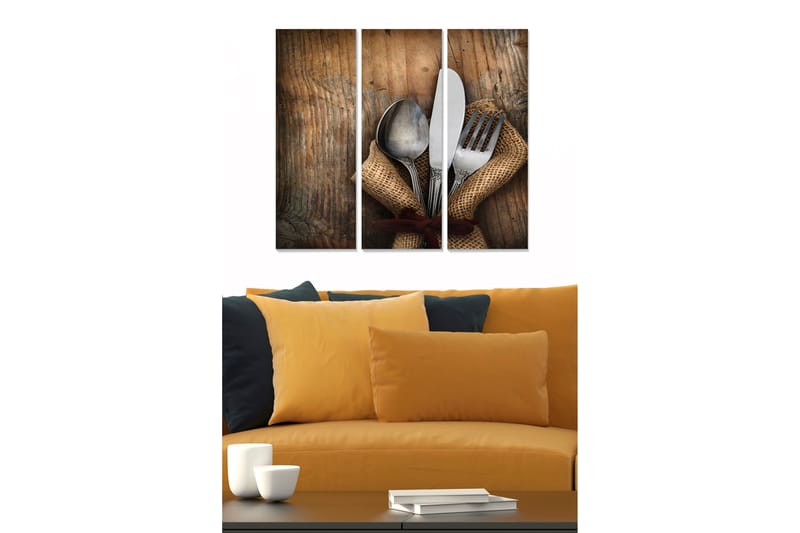 Canvasbilde Abstract 3-pk Flerfarget - 22x05 cm - Innredning - Bilder & kunst - Lerretsbilder