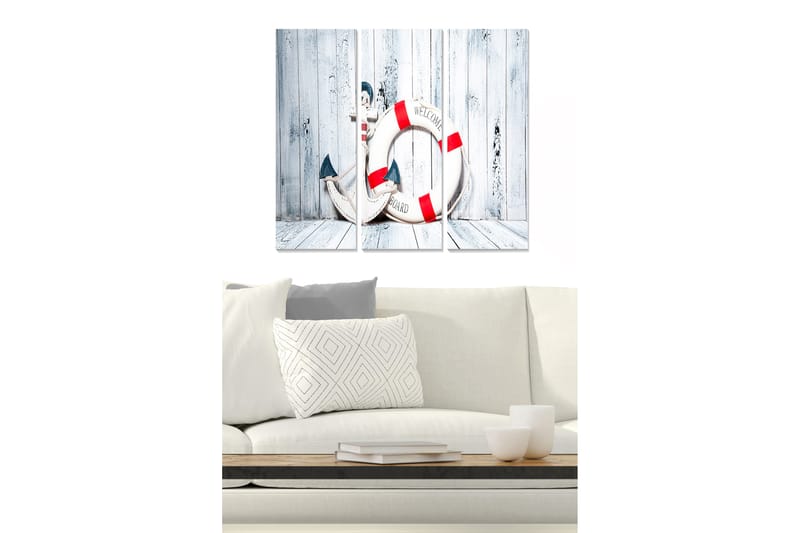 Canvasbilde Abstract 3-pk Flerfarget - 22x05 cm - Innredning - Bilder & kunst - Lerretsbilder