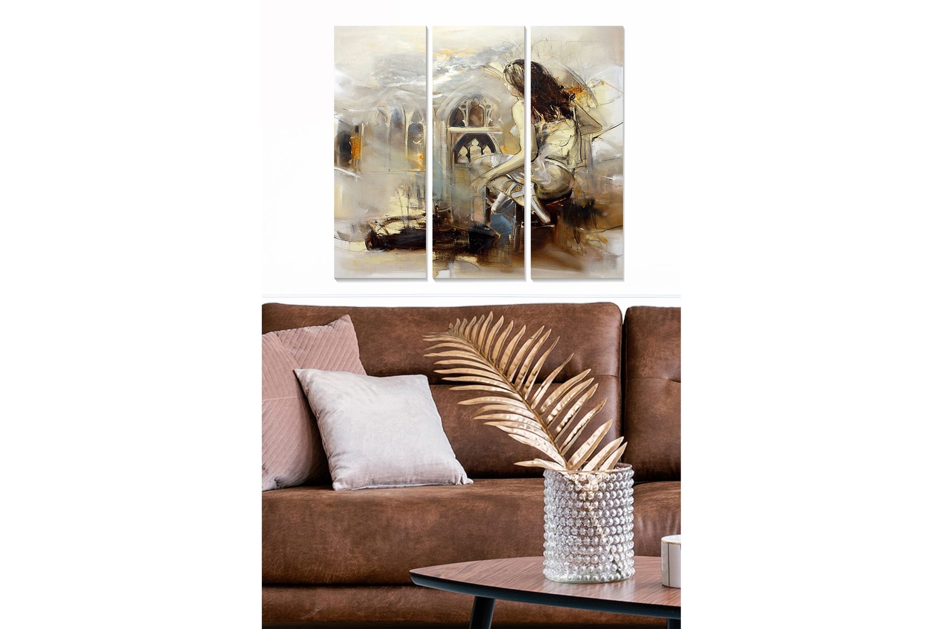 Canvasbilde Abstract 3-pk Flerfarget - 22x05 cm - Innredning - Bilder & kunst - Lerretsbilder