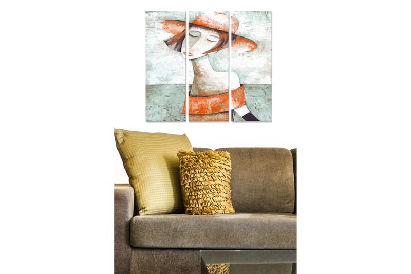Canvasbilde Abstract 3-pk Flerfarget - 22x05 cm - Innredning - Bilder & kunst - Lerretsbilder