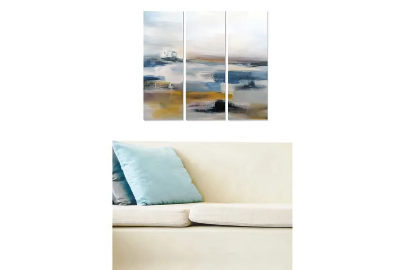 Canvasbilde Abstract 3-pk Flerfarget, 22x05 cm