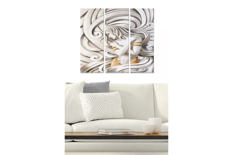 Canvasbilde Abstract 3-pk Flerfarget, 22x05 cm