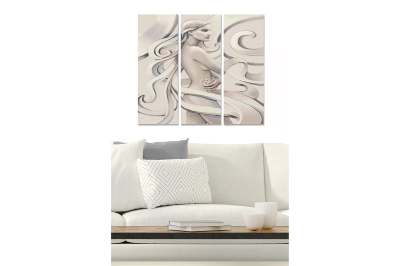 Canvasbilde Abstract 3-pk Flerfarget, 22x05 cm