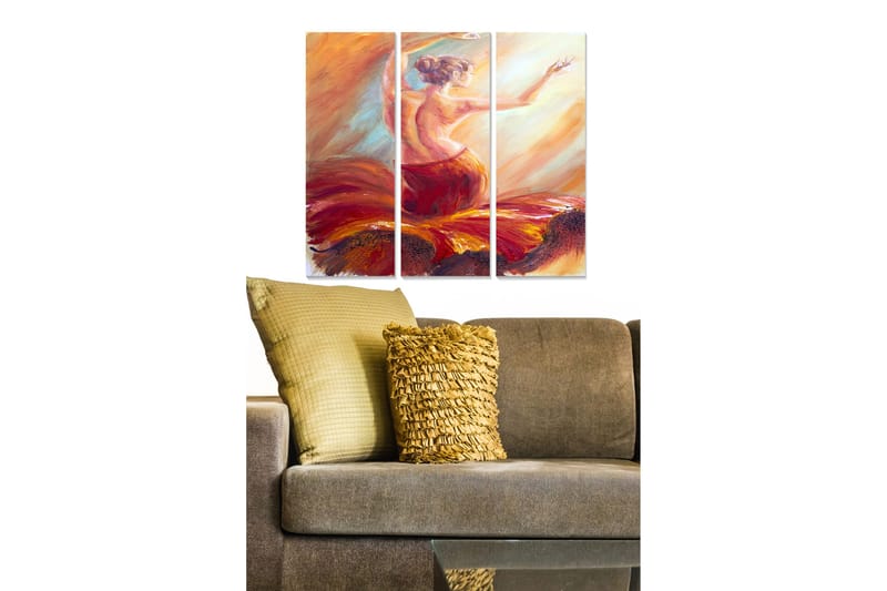 Canvasbilde Abstract 3-pk Flerfarget, 22x05 cm
