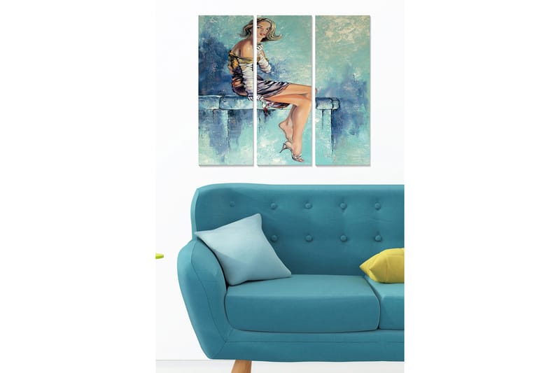 Canvasbilde Abstract 3-pk Flerfarget, 22x05 cm