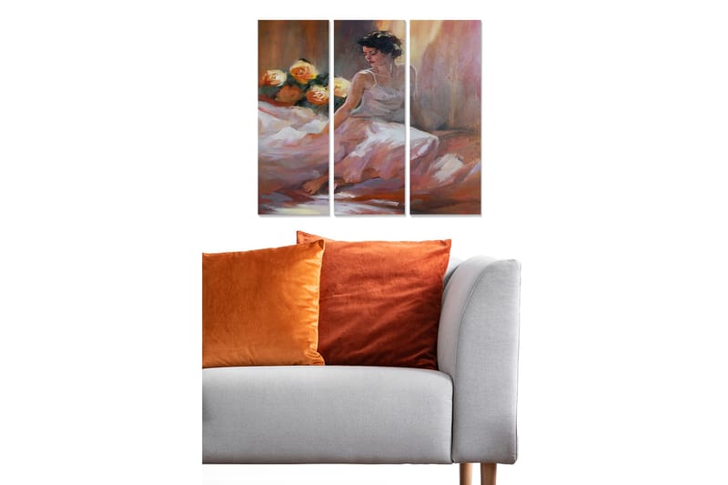 Canvasbilde Abstract 3-pk Flerfarget, 22x05 cm