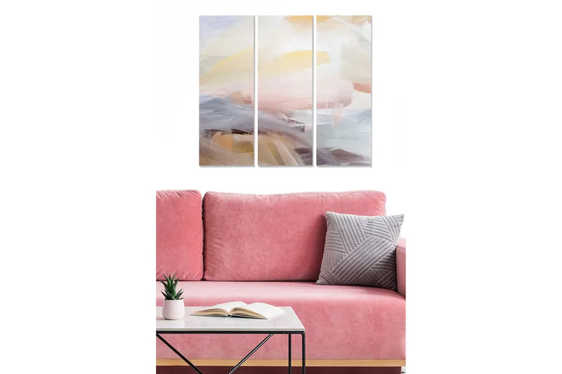 Canvasbilde Abstract 3-pk Flerfarget, 22x05 cm