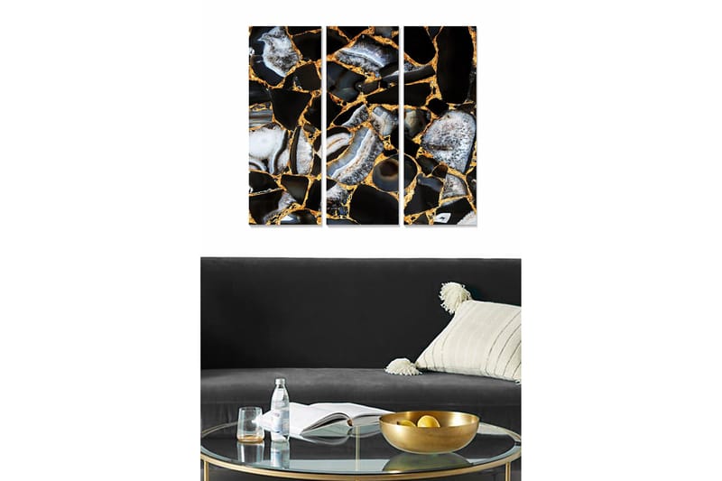 Canvasbilde Abstract 3-pk Flerfarget, 22x05 cm