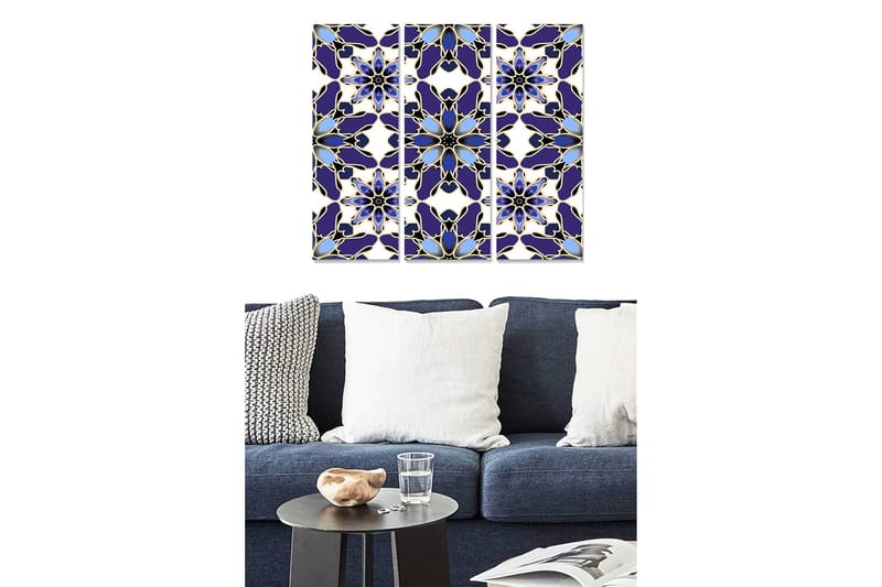 Canvasbilde Abstract 3-pk Flerfarget, 22x05 cm