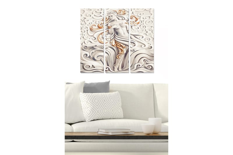 Canvasbilde Abstract 3-pk Flerfarget, 22x05 cm