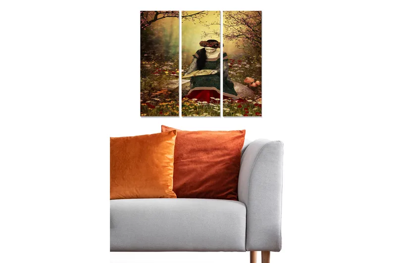 Canvasbilde Abstract 3-pk Flerfarget, 22x05 cm