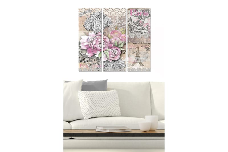 Canvasbilde Abstract 3-pk Flerfarget, 22x05 cm