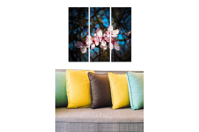 Canvasbilde Abstract 3-pk Flerfarget, 22x05 cm