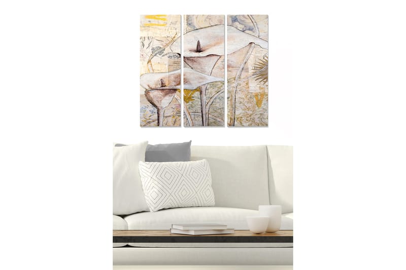 Canvasbilde Abstract 3-pk Flerfarget, 22x05 cm