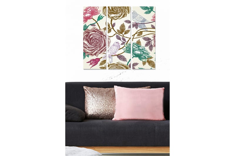 Canvasbilde Abstract 3-pk Flerfarget, 22x05 cm