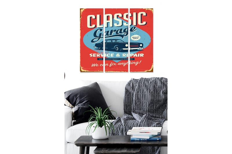 Canvasbilde Advertisement 3-pk Flerfarget - 22x05 cm - Innredning - Bilder & kunst - Lerretsbilder