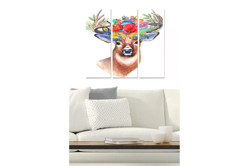 Canvasbilde Animal 3-pk flerfarget - 22x05 cm - Innredning - Bilder & kunst - Lerretsbilder