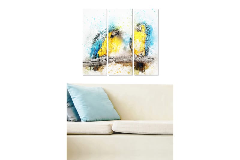 Canvasbilde Animal 3-pk flerfarget, 22x05 cm