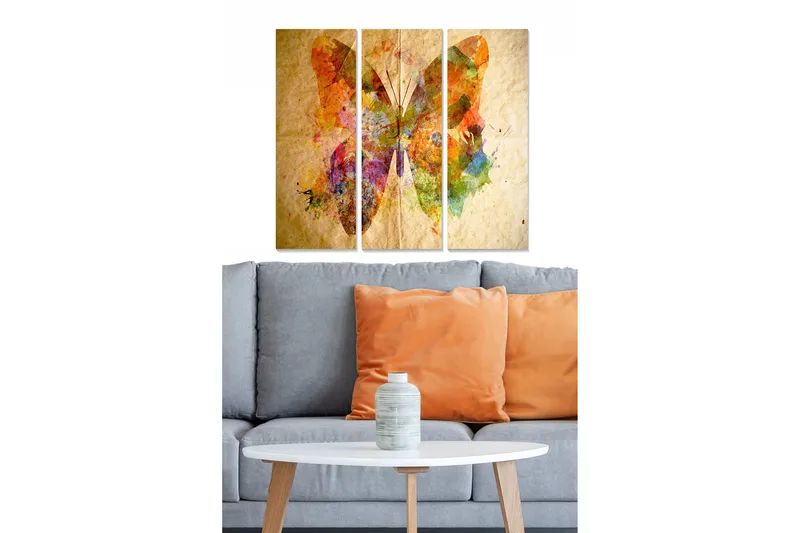 Canvasbilde Animal 3-pk flerfarget, 22x05 cm