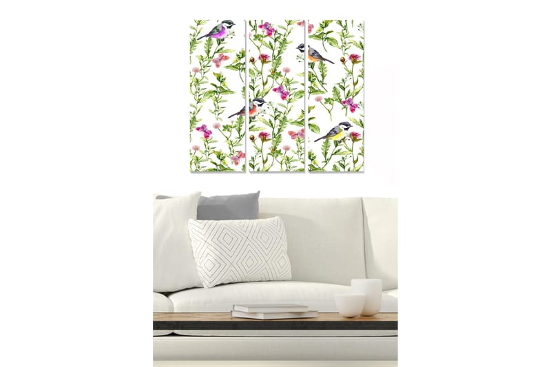 Canvasbilde Animal 3-pk flerfarget, 22x05 cm