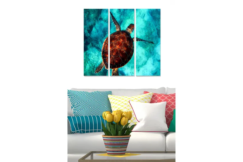 Canvasbilde Animal 3-pk flerfarget, 22x05 cm