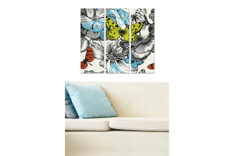 Canvasbilde Animal 3-pk flerfarget, 22x05 cm