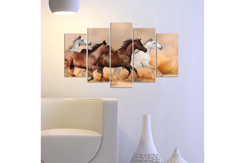 Canvasbilde Animals 5-pk Flerfarget - 22x06 cm - Innredning - Bilder & kunst - Lerretsbilder