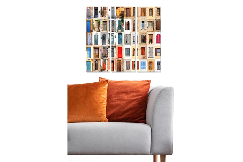 Canvasbilde Building 3-pk Flerfarget, 22x05 cm