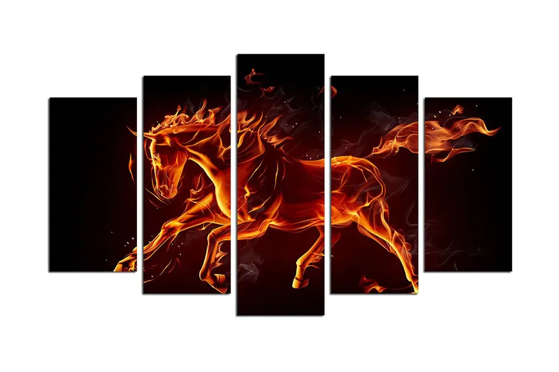 Canvasbilde Christmas Animals 5-pk Flerfarget, 22x06 cm