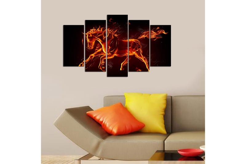 Canvasbilde Christmas Animals 5-pk Flerfarget - 22x06 cm - Innredning - Bilder & kunst - Lerretsbilder