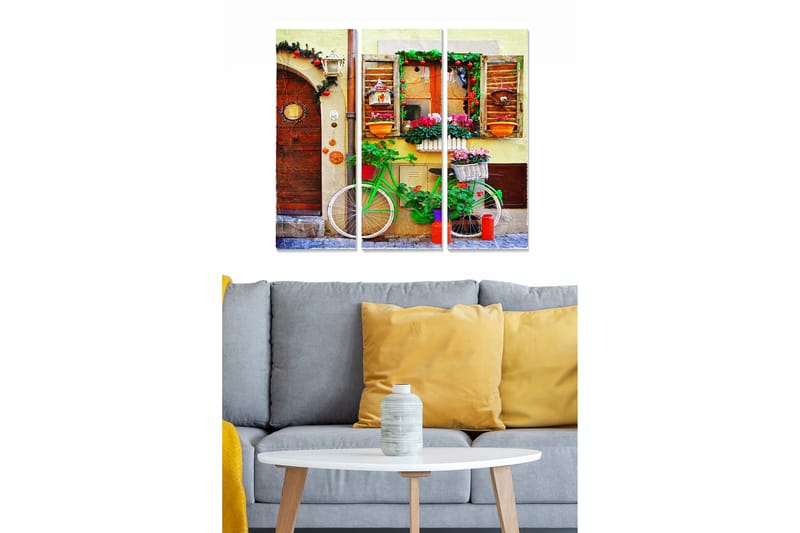 Canvasbilde City 3-pk flerfarget, 22x05 cm