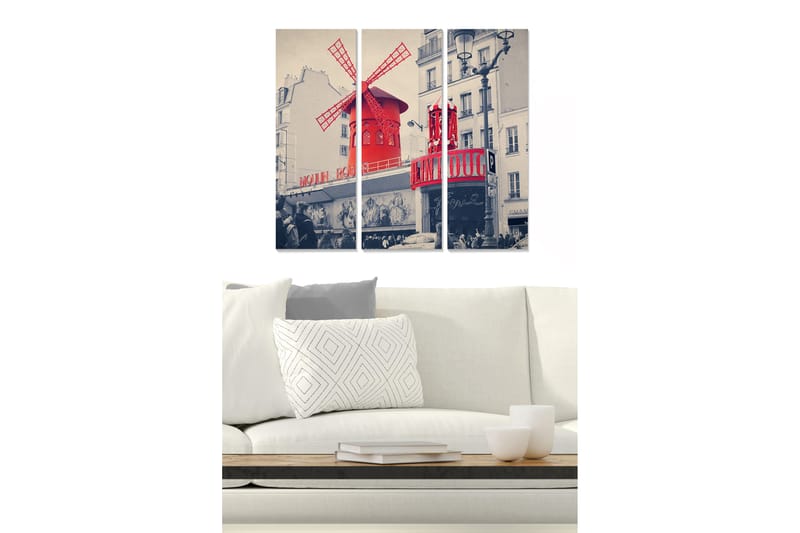 Canvasbilde City 3-pk flerfarget, 22x05 cm