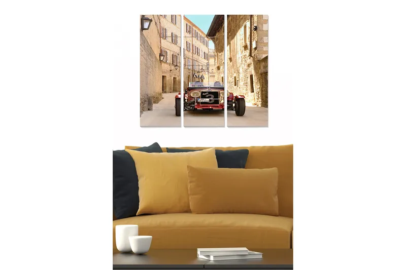 Canvasbilde City 3-pk flerfarget, 22x05 cm