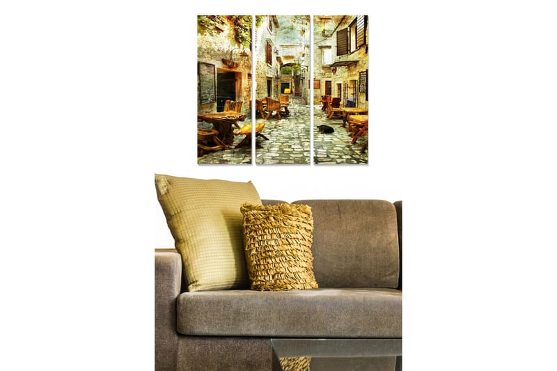 Canvasbilde City 3-pk flerfarget, 22x05 cm
