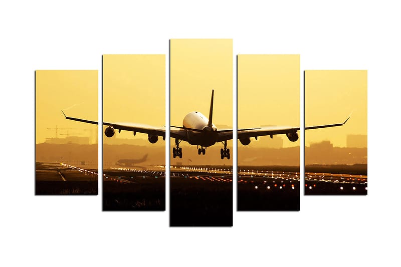Canvasbilde City 5-pk flerfarget - 22x06 cm - Innredning - Bilder & kunst - Lerretsbilder