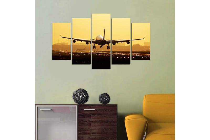 Canvasbilde City 5-pk flerfarget - 22x06 cm - Innredning - Bilder & kunst - Lerretsbilder