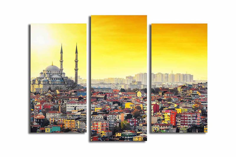 Canvasbilde City Istanbul 3-pk Flerfarget - 22x03 cm - Innredning - Bilder & kunst - Lerretsbilder