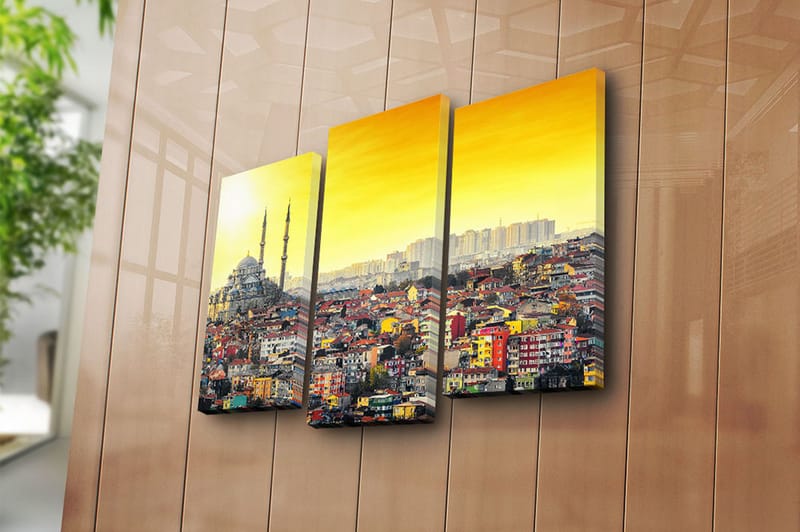 Canvasbilde City Istanbul 3-pk Flerfarget - 22x03 cm - Innredning - Bilder & kunst - Lerretsbilder