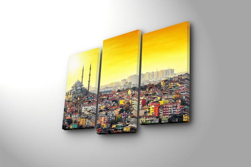 Canvasbilde City Istanbul 3-pk Flerfarget - 22x03 cm - Innredning - Bilder & kunst - Lerretsbilder