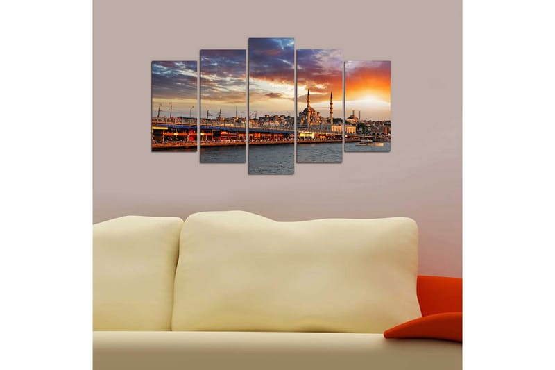 Canvasbilde City Istanbul 5-pk Flerfarget - 22x06 cm - Innredning - Bilder & kunst - Lerretsbilder