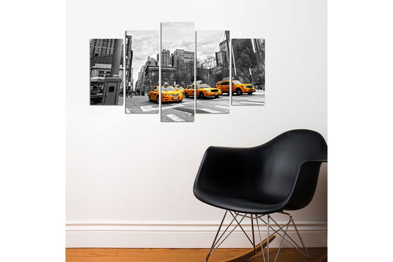 Canvasbilde City New York 5-pk Flerfarget - 22x06 cm - Innredning - Bilder & kunst - Lerretsbilder