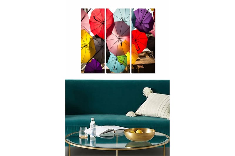 Canvasbilde Colorful 3-pk Flerfarget, 22x05 cm