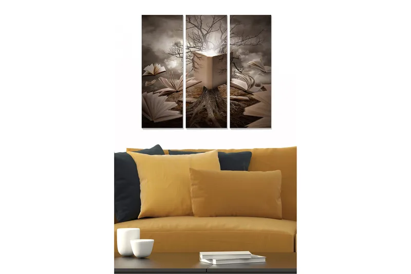 Canvasbilde Curiosities 3-pk Flerfarget, 22x05 cm