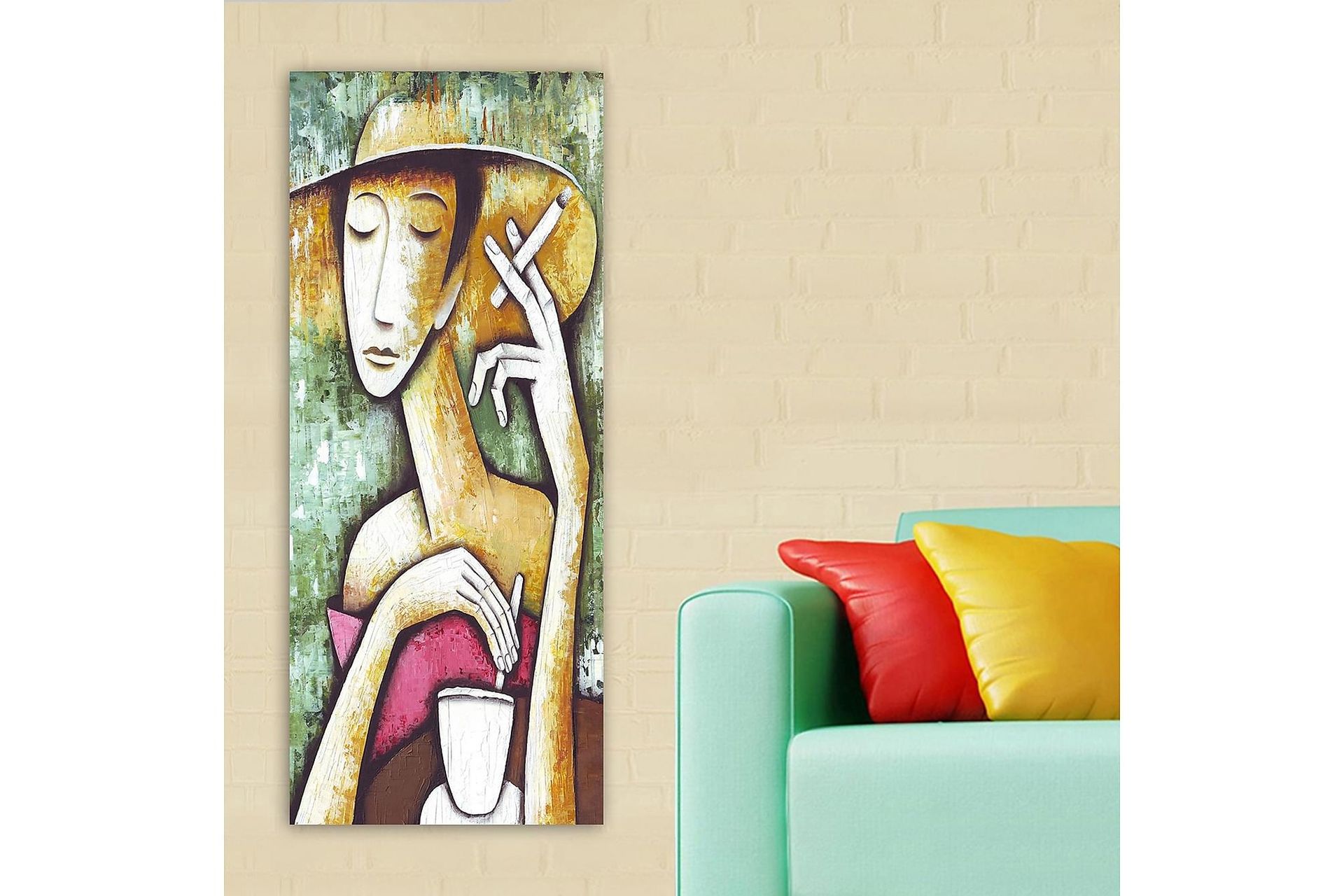 Canvasbilde DKY People Flerfarget - 50x120 cm - Innredning - Bilder & kunst - Lerretsbilder