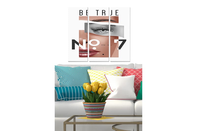 Canvasbilde Fashion 3-pk Flerfarget - 22x05 cm - Innredning - Bilder & kunst - Lerretsbilder