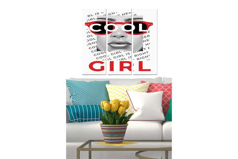 Canvasbilde Fashion 3-pk Flerfarget - 22x05 cm - Innredning - Bilder & kunst - Lerretsbilder