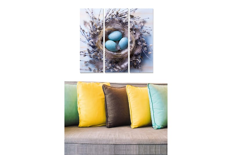 Canvasbilde Floral 3-pk flerfarget - 22x05 cm - Innredning - Bilder & kunst - Lerretsbilder