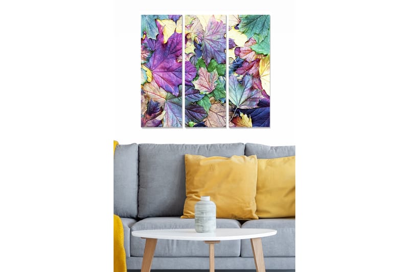 Canvasbilde Floral 3-pk flerfarget - 22x05 cm - Innredning - Bilder & kunst - Lerretsbilder